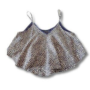 NWT George floral print ruffle hem trim crop top S